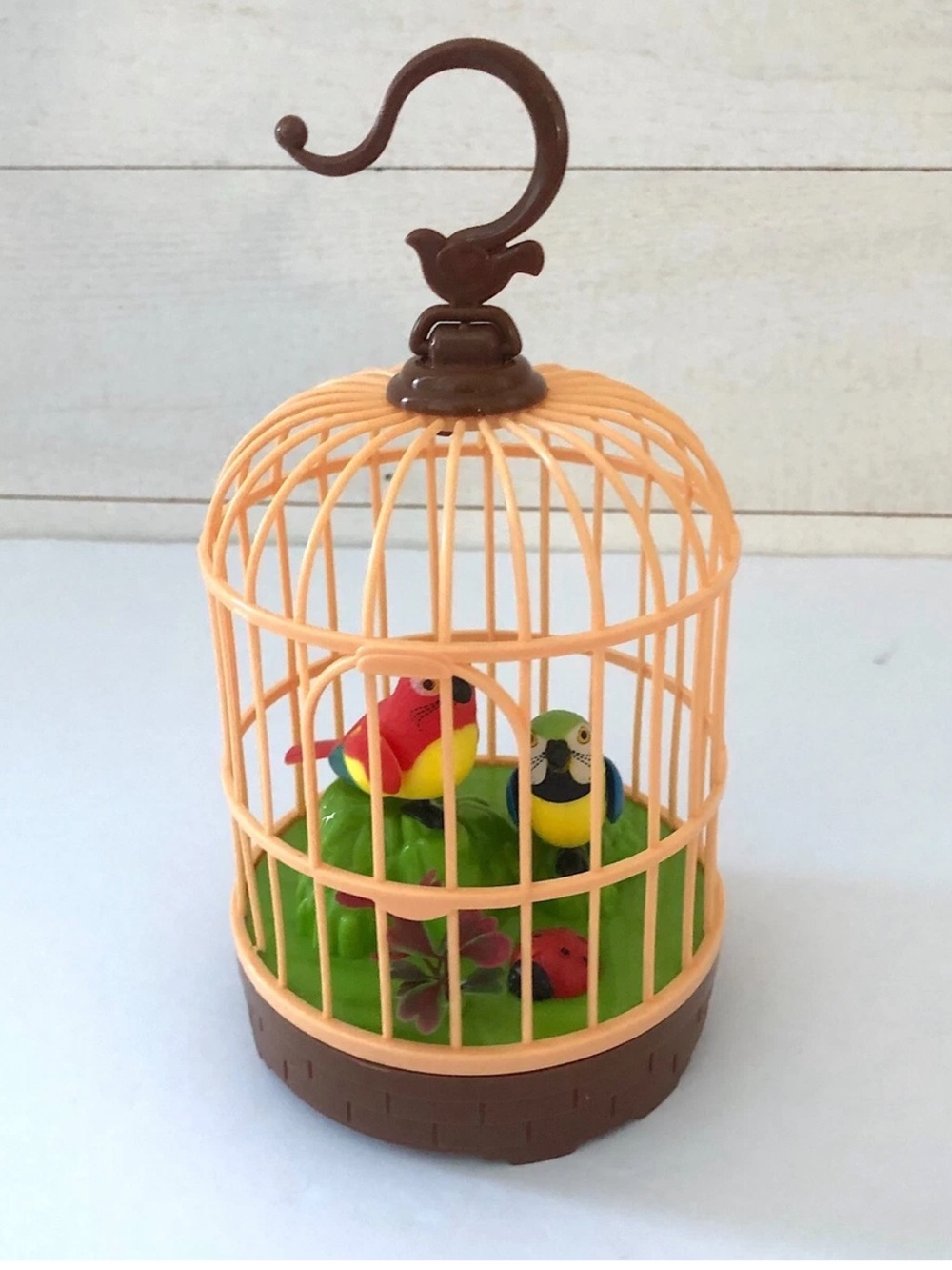 Zephyr Knight Chirping Birds in Cage Decor Toy Parrot Animatronic WORKS